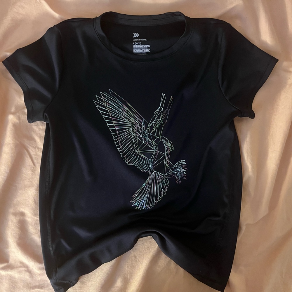 All in Motion Black Bird Silhouette Tee